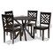Baxton Studio Ela Modern and Contemporary Dark Brown Finished Wood 5-Piece Dining Set 183-11430-10892-Zoro - alternate 3